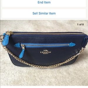 Coach Gold Navy/Peacock Nolita Wristlet